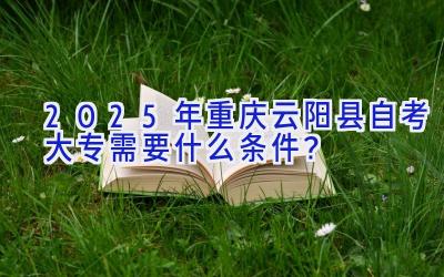 2025年重庆云阳县自考大专需要什么条件？