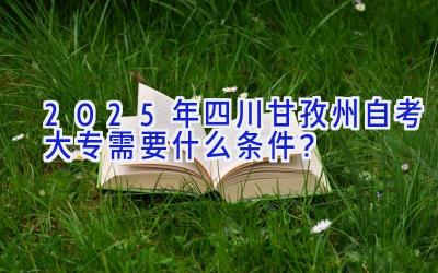 2025年四川甘孜州自考大专需要什么条件？