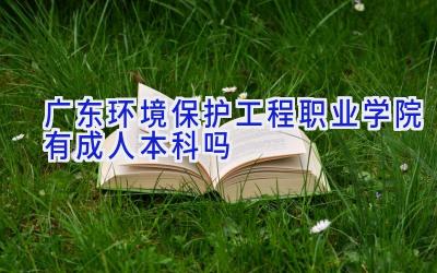 广东环境保护工程职业学院有成人本科吗