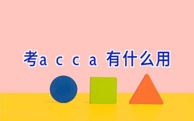 考acca有什么用