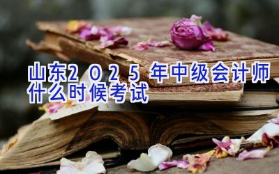 山东2025年中级会计师什么时候考试