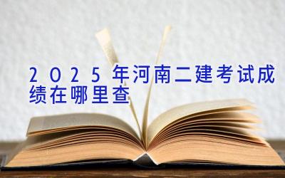 2025年河南二建考试成绩在哪里查