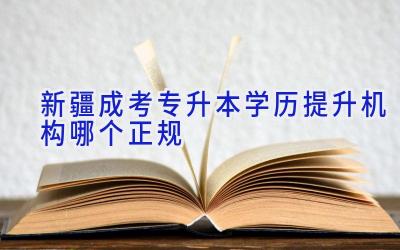 新疆成考专升本学历提升机构哪个正规