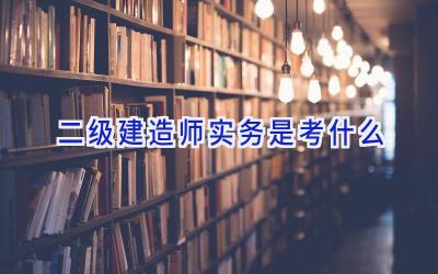 二级建造师实务是考什么