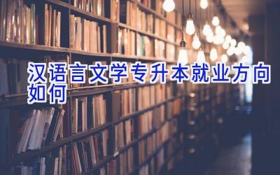 汉语言文学专升本就业方向如何