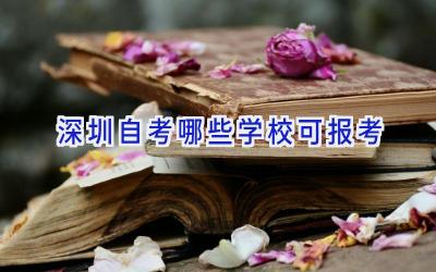 深圳自考哪些学校可报考