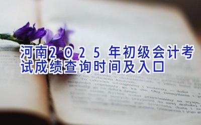 河南2025年初级会计考试成绩查询时间及入口