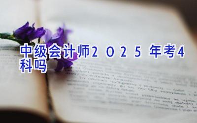 中级会计师2025年考4科吗