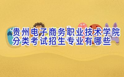 贵州电子商务职业技术学院分类考试招生专业有哪些