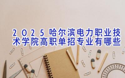 2025哈尔滨电力职业技术学院高职单招专业有哪些