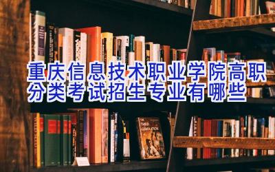 重庆信息技术职业学院高职分类考试招生专业有哪些