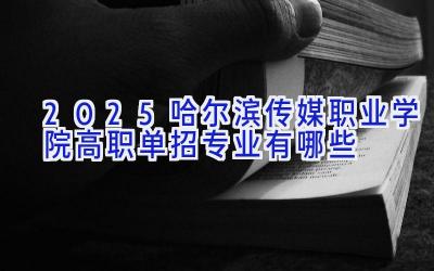 2025哈尔滨传媒职业学院高职单招专业有哪些