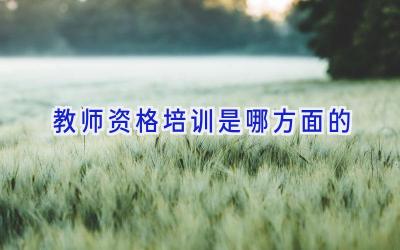 教师资格培训是哪方面的