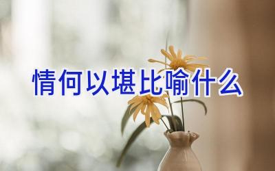 情何以堪比喻什么